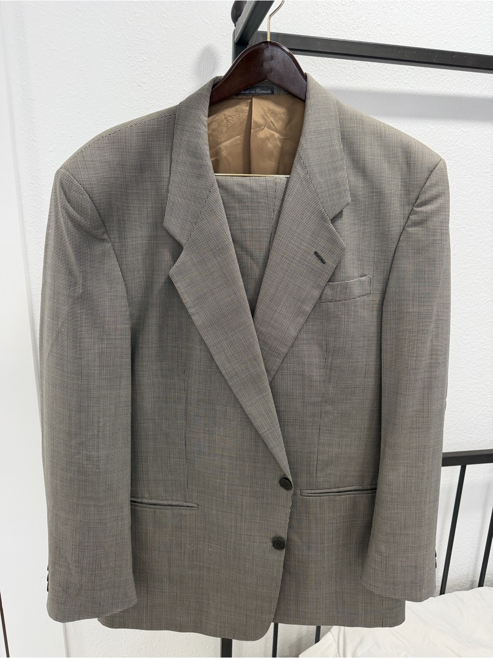 Men's Classic Gray Glen Plaid Dress Pants - Tailored Style